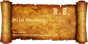 Mild Barbara névjegykártya